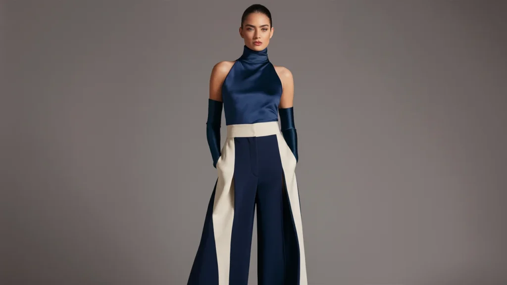 Sleek Turtleneck Trousers